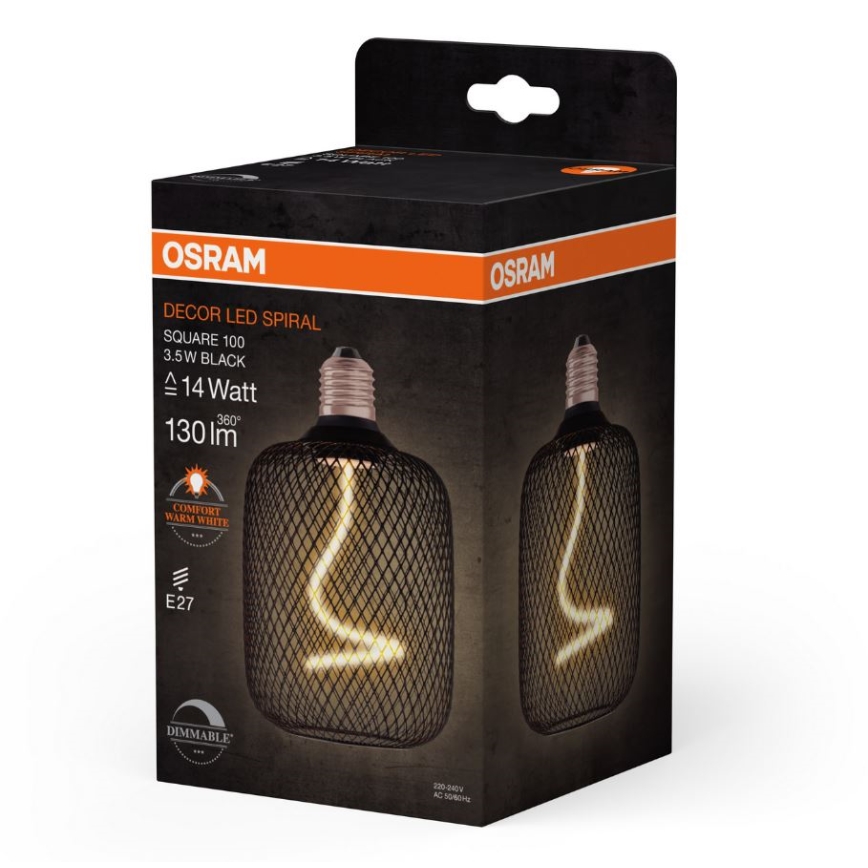 LED prigušiva sijalica DECOR FILAMENT E27/3,5W/230V 1800K crna - Osram