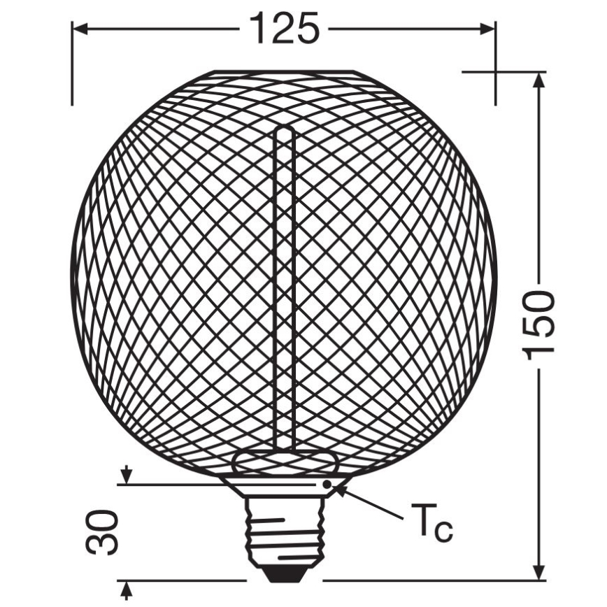 LED prigušiva sijalica DECOR FILAMENT G125 E27/3,5W/230V 1800K crna - Osram