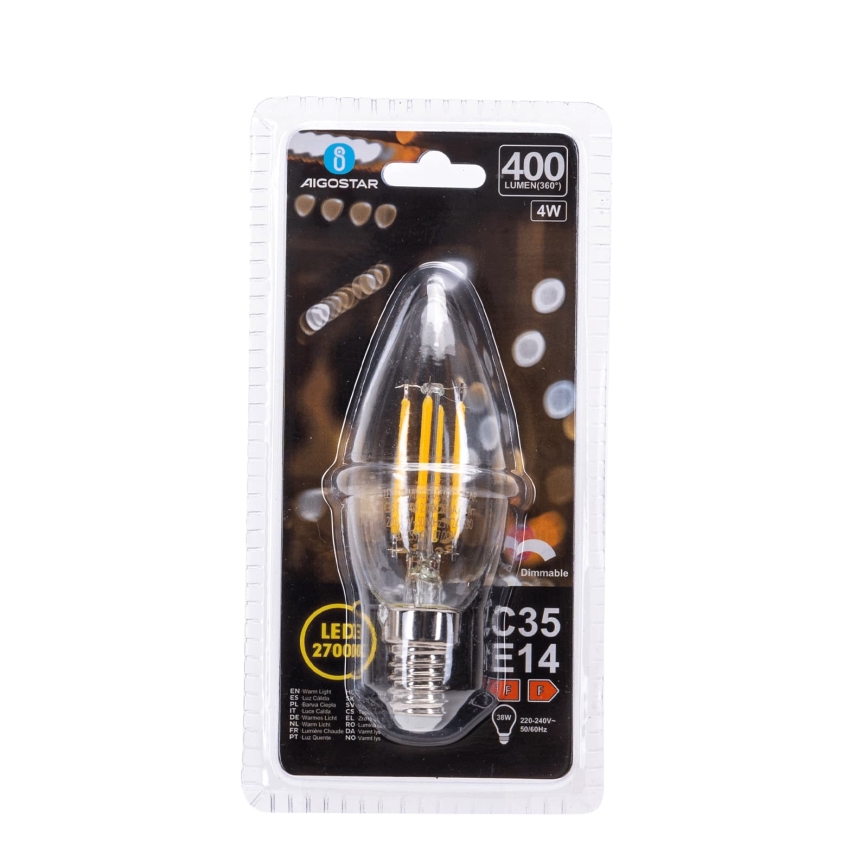 LED prigušiva sijalica FILAMENT C35 E14/4W/230V 2700K - Aigostar