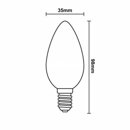 LED prigušiva sijalica FILAMENT C35 E14/6W/230V 4000K