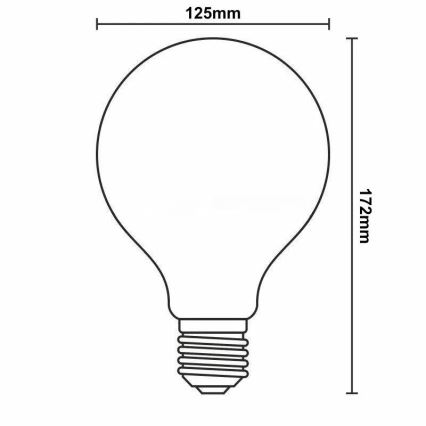LED prigušiva sijalica FILAMENT G125 E27/12W/230V 2000K