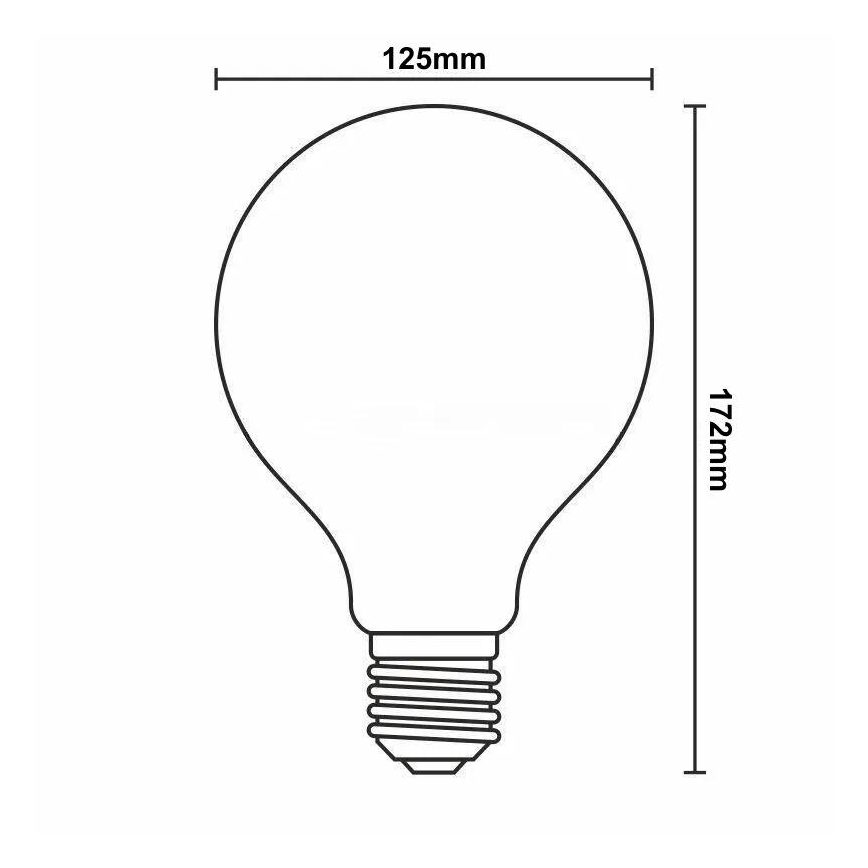 LED prigušiva sijalica FILAMENT G125 E27/12W/230V 2000K