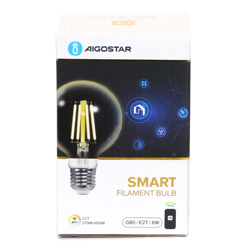 LED prigušiva sijalica FILAMENT G80 E27/6W/230V 2700-6500K Wi-Fi - Aigostar