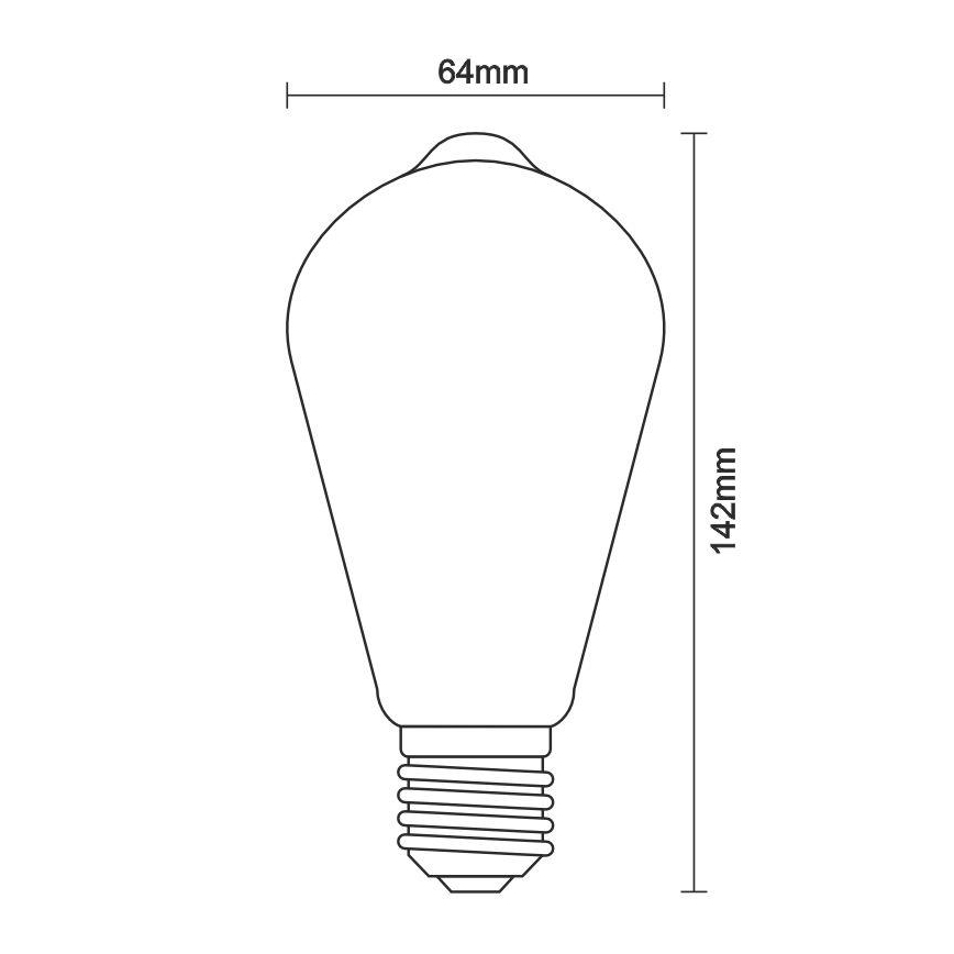 LED prigušiva sijalica FILAMENT ST64 E27/11W/230V 3000K