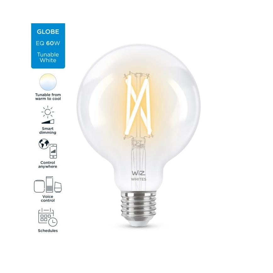 LED prigušiva sijalica FILAMENT G95 E27/6,7W/230V 2700-6500K CRI 90 Wi-Fi - WiZ