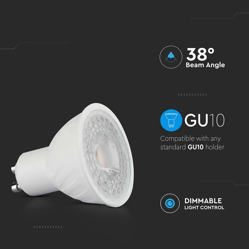 LED prigušiva sijalica GU10/6W/230V 6500K 38°
