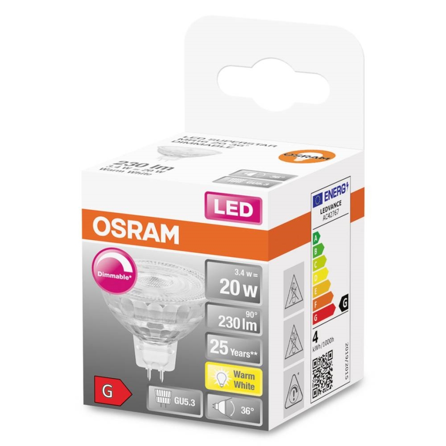 LED prigušiva sijalica GU5,3/3,4W/230V 2700K CRI 90 - Osram