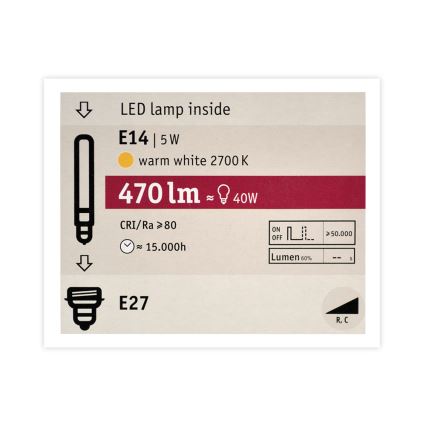 LED prigušiva sijalica MOSAIC G125 E27/5W/230V 2700K - Paulmann 28747