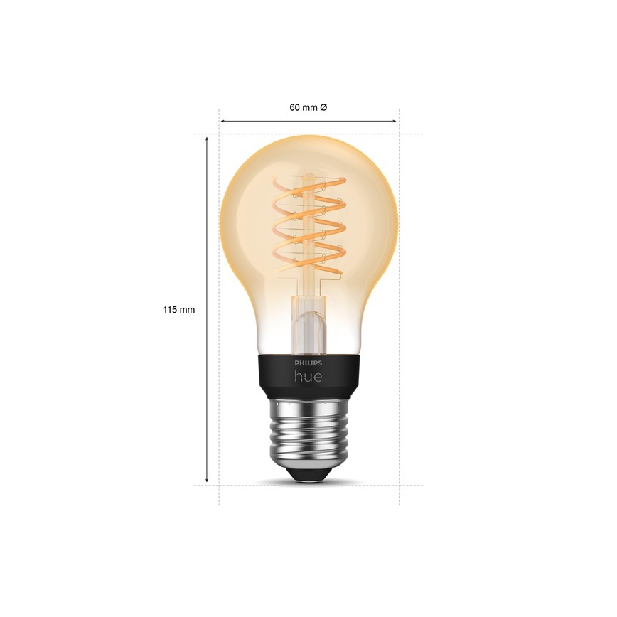 LED prigušiva sijalica Philips Hue WHITE FILAMENT A60 E27/7W/230V 2100K