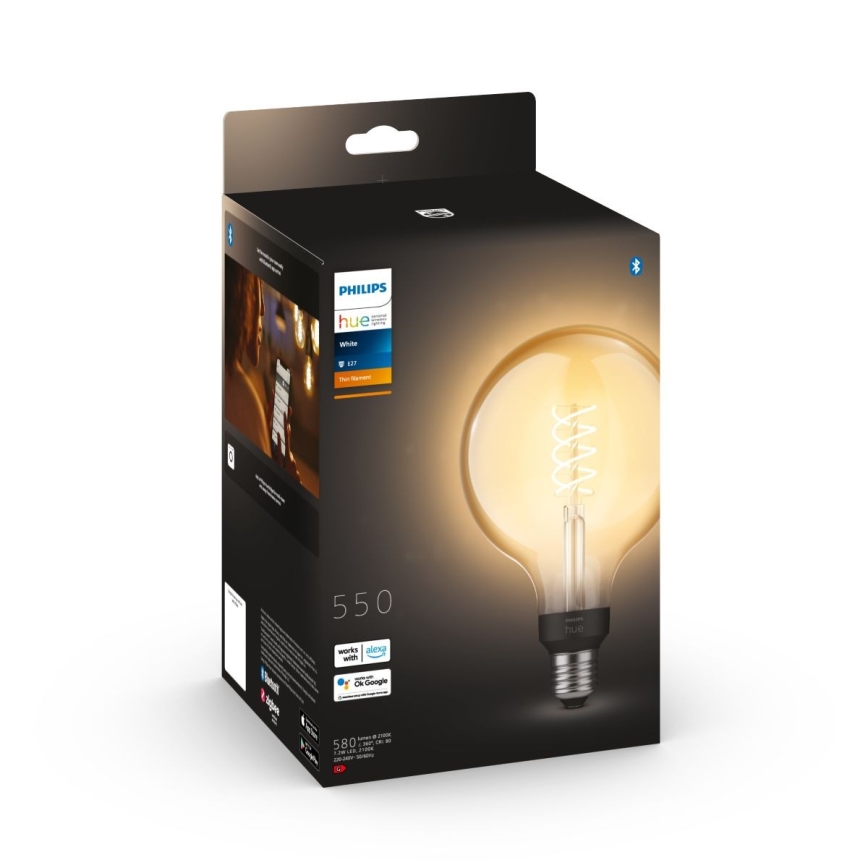 LED prigušiva sijalica Philips Hue WHITE FILAMENT G125 E27/7W/230V 2100K