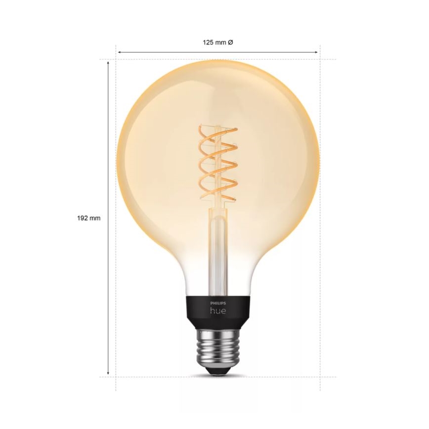 LED prigušiva sijalica Philips Hue WHITE FILAMENT G125 E27/7W/230V 2100K