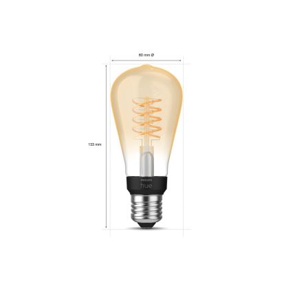 LED prigušiva sijalica Philips Hue WHITE FILAMENT ST64 E27/7W/230V 2100K