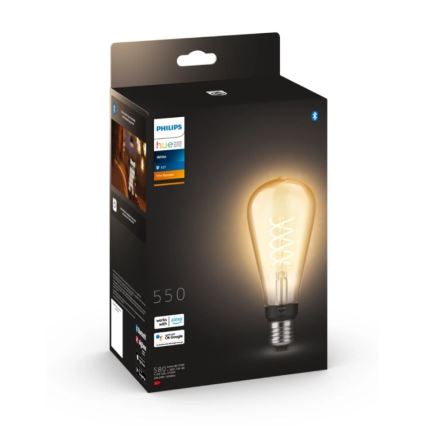 LED prigušiva sijalica Philips Hue WHITE FILAMENT ST72 E27/7W/230V 2100K