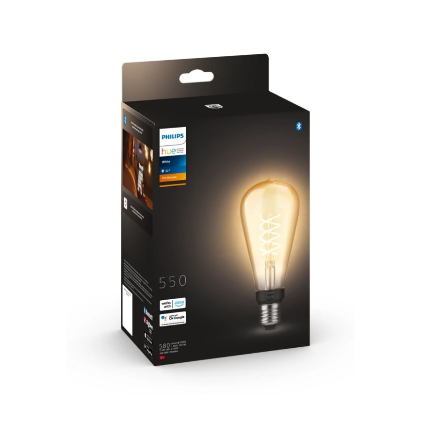 LED prigušiva sijalica Philips Hue WHITE FILAMENT ST72 E27/7W/230V 2100K