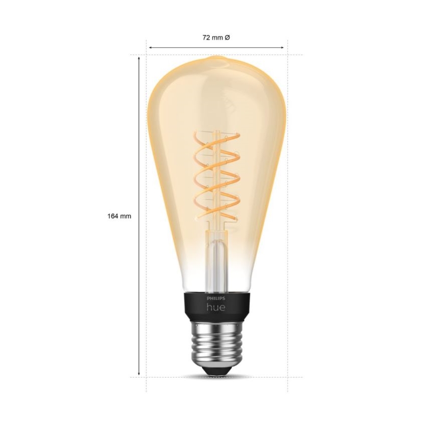 LED prigušiva sijalica Philips Hue WHITE FILAMENT ST72 E27/7W/230V 2100K