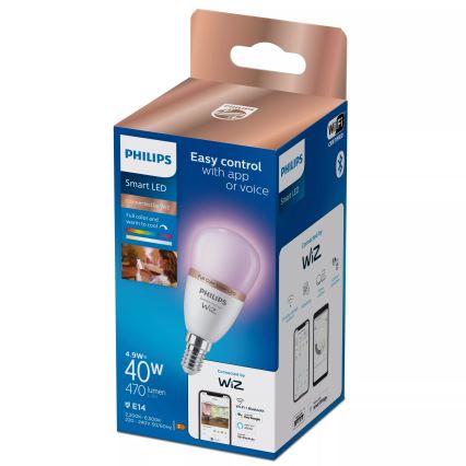 LED RGB prigušiva sijalica Philips SMART P45 E14/4,9W/230V 2200-6500K CRI 90
