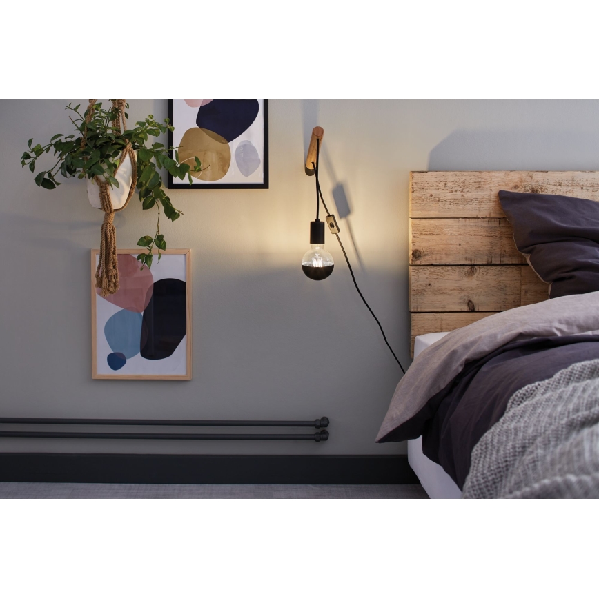 LED prigušiva sijalica sa ogledalnim vrhom GLOBE G95 E27/6,5W/230V 2700K crna - Paulmann 28676