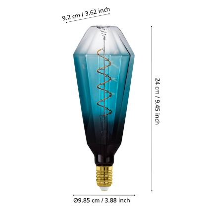 LED prigušiva sijalica VINTAGE E27/4W/230V 2000K plava - Eglo 110235
