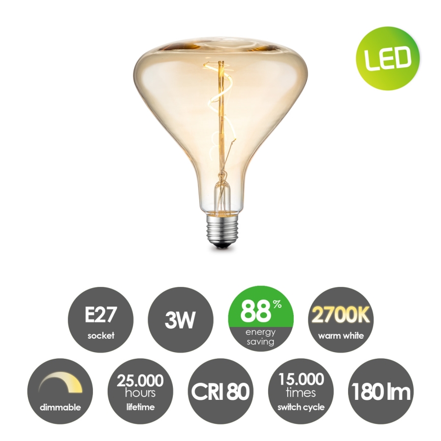 LED prigušiva sijalica VINTAGE EDISON E27/3W/230V 2700K