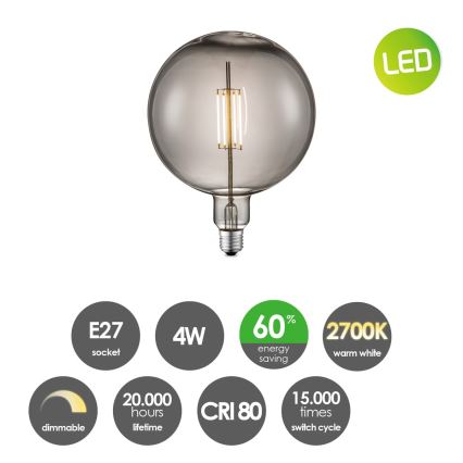 LED prigušiva sijalica VINTAGE EDISON G180 E27/4W/230V 2700K