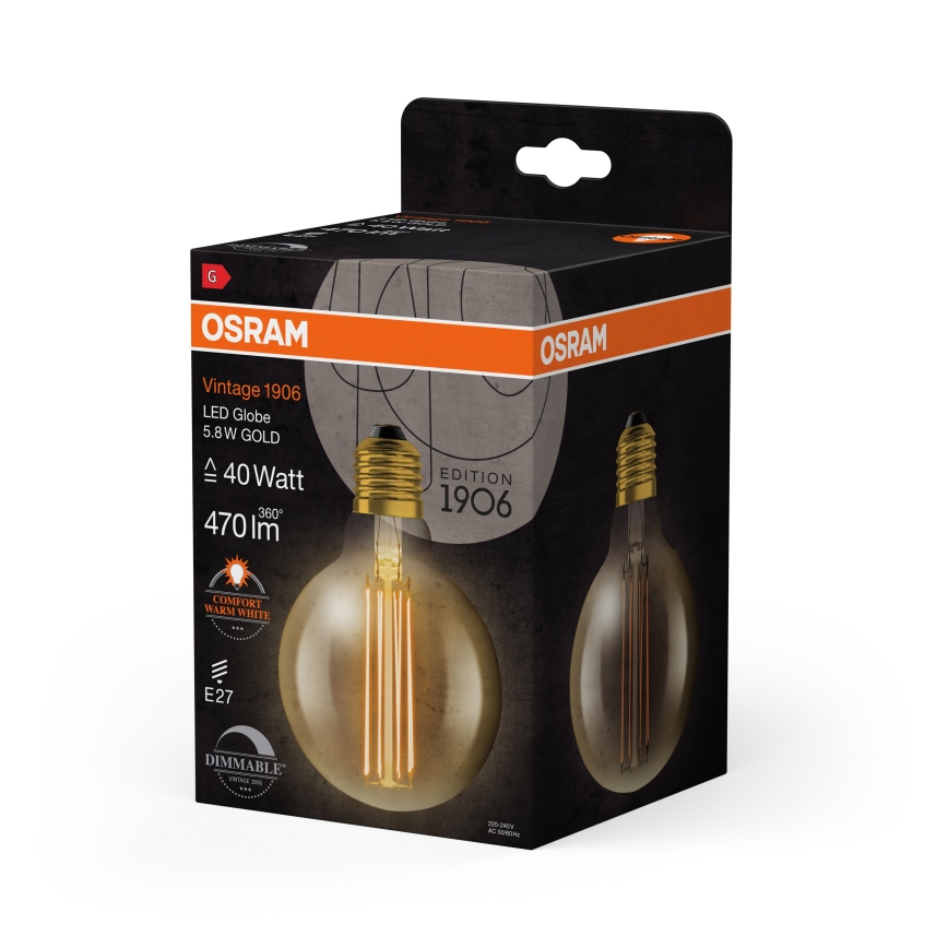 LED prigušiva sijalica VINTAGE FILAMENT E27/5,8W/230V 2200K - Osram