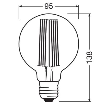 LED prigušiva sijalica VINTAGE FILAMENT E27/5,8W/230V 2200K - Osram