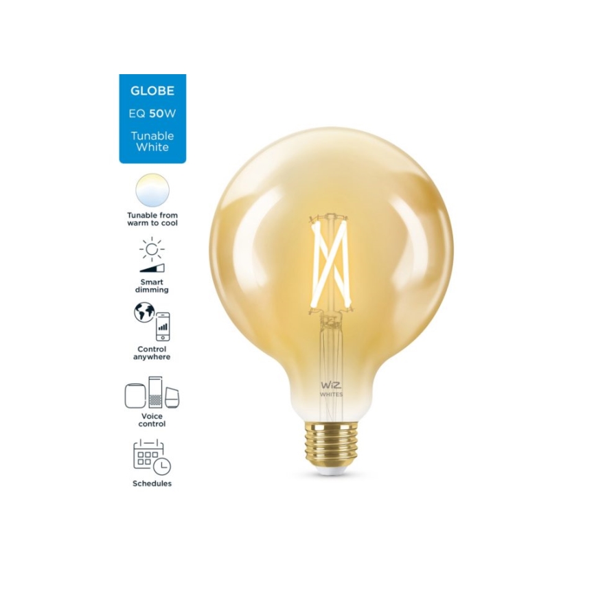 LED prigušiva sijalica VINTAGE FILAMENT G125 E27/6,7W/230V 2000-5000K CRI 90 Wi-Fi - WiZ