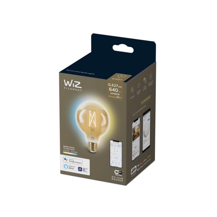 LED prigušiva sijalica VINTAGE FILAMENT G95 E27/6,7W/230V 2000-5000K CRI 90 Wi-Fi - WiZ