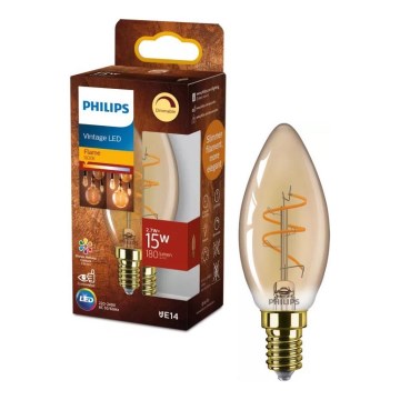 LED prigušiva sijalica VINTAGE Philips B35 E14/2,7W/230V 1800K CRI 90