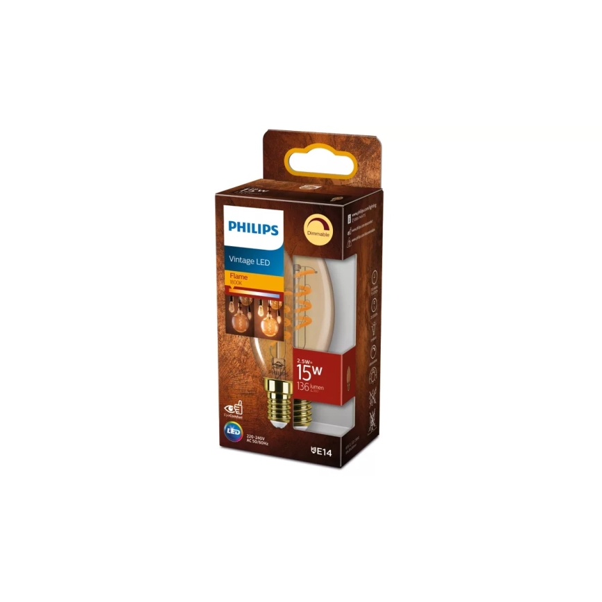 LED prigušiva sijalica VINTAGE Philips E14/2,5W/230V 1800K