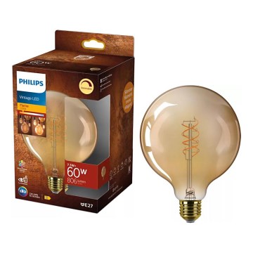 LED prigušiva sijalica VINTAGE Philips G125 E27/7,3W/230V 2200K