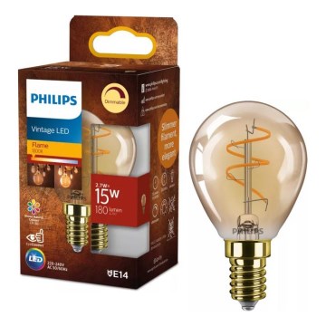 LED prigušiva sijalica VINTAGE Philips P45 E14/2,7W/230V 1800K