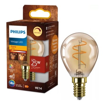LED prigušiva sijalica VINTAGE Philips P45 E14/3,1W/230V 2200K
