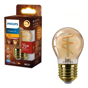 LED prigušiva sijalica VINTAGE Philips P45 E27/3,1W/230V 2200K CRI 90