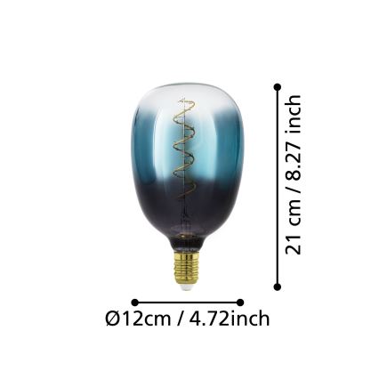 LED prigušiva sijalica VINTAGE T120 E27/4W/230V 2000K plava - Eglo 110224