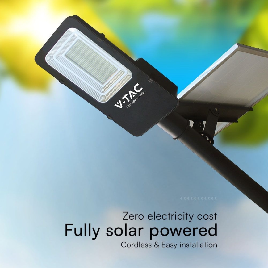LED prigušiva hibridna solarna ulična lampa LED/50W/230V 6500K IP65 50000 mAh + daljinski upravljač