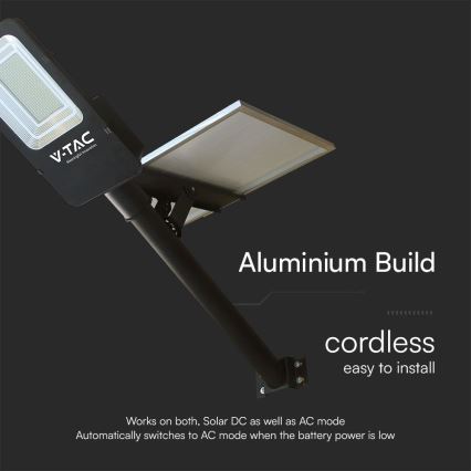 LED prigušiva hibridna solarna ulična lampa LED/50W/230V 6500K IP65 50000 mAh + daljinski upravljač