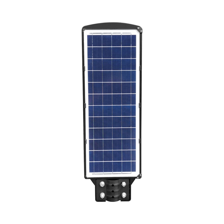 LED prigušiva solarna ulična lampa sa senzorom pokreta i sumraka LED/12W/3,2V 6000K IP65 10000 mAh crna + daljinski upravljač