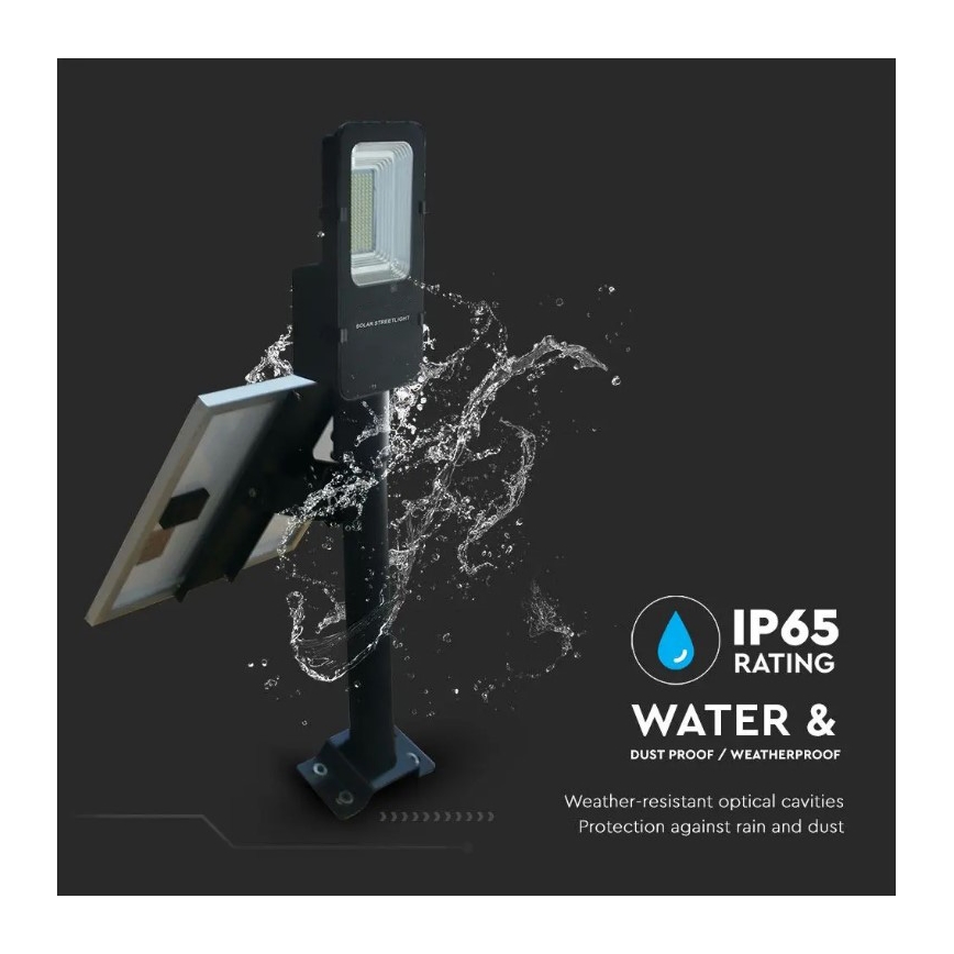 LED prigušiva solarna ulična lampa LED/50W/6,4V 4000K IP65 50000 mAh + daljinski upravljač