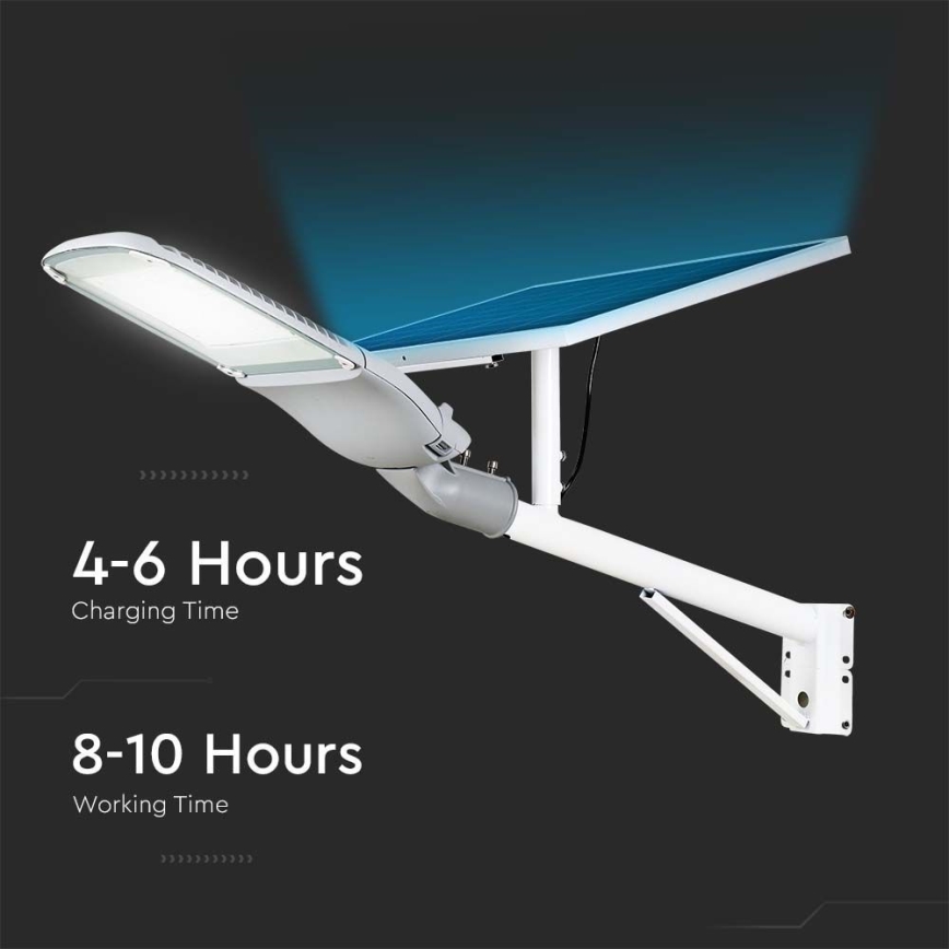 LED prigušiva solarna ulična lampa SAMSUNG LED čip/50W/6,4V 6000K IP65 30000 mAh + daljinsko upravljanje