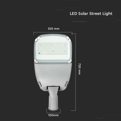 LED prigušiva solarna ulična lampa SAMSUNG LED čip/50W/6,4V 6000K IP65 30000 mAh + daljinsko upravljanje