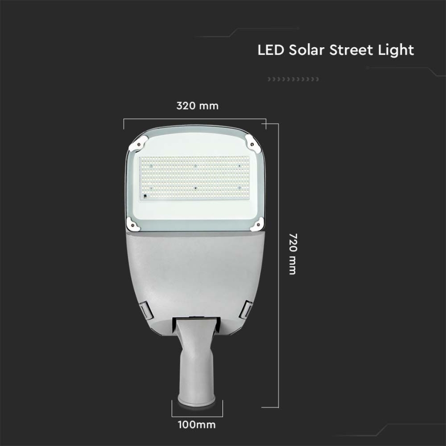 LED prigušiva solarna ulična lampa SAMSUNG LED čip/50W/6,4V 6000K IP65 30000 mAh + daljinsko upravljanje