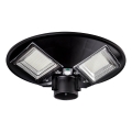 LED prigušiva solarna ulična lampa sa senzorom LED/15W/6V 11000 mAh 6500K IP65 crna + daljinski upravljač
