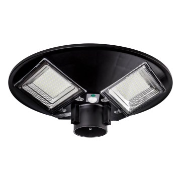 LED prigušiva solarna ulična lampa sa senzorom LED/15W/6V 11000 mAh 6500K IP65 crna + daljinski upravljač