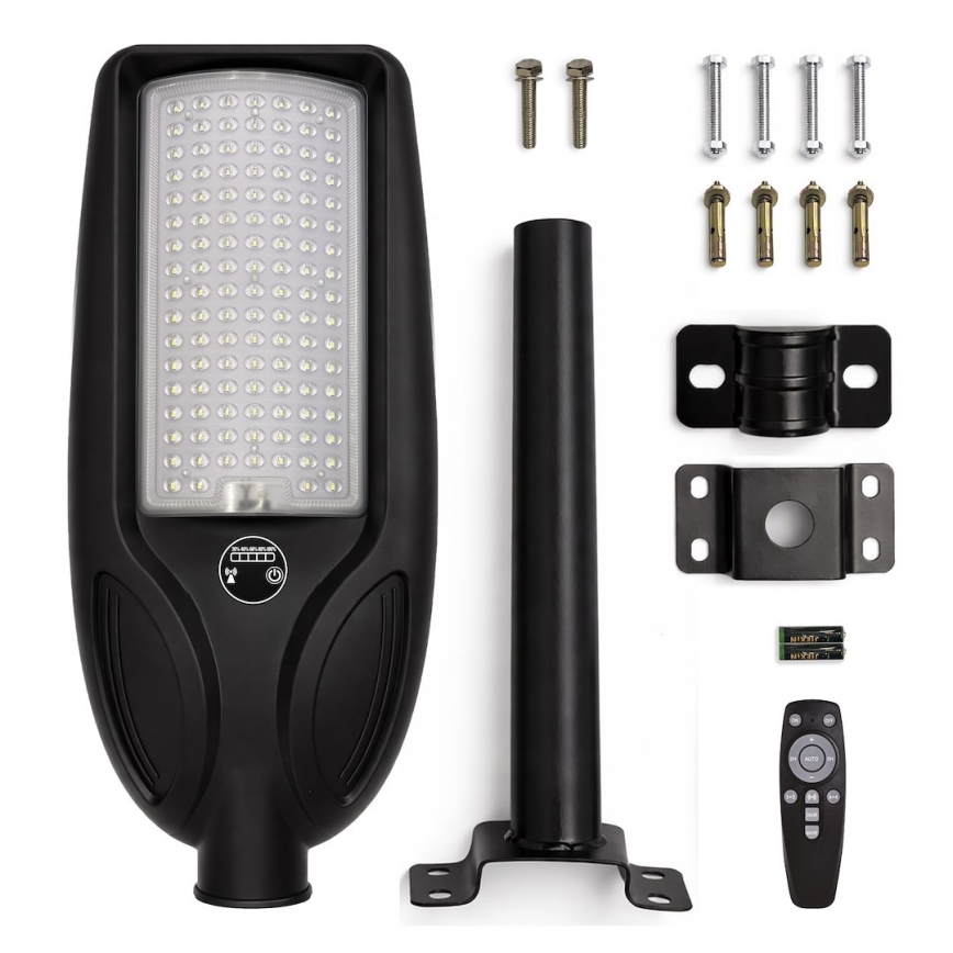LED prigušiva solarna ulična lampa sa senzorom VENICE LED/100W/3,2V 6000 mAh IP65 crna + daljinski upravljač