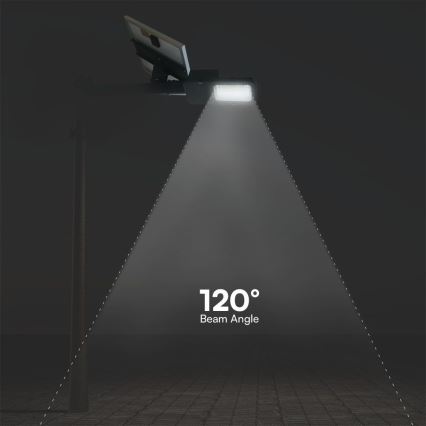 LED prigušiva hibridna solarna ulična lampa LED/50W/230V 4000K IP65 50000 mAh + daljinski upravljač