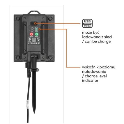 LED prigušiva solarna dekorativna girlanda STARLIGHT NEO 10xE27/3,7V 2700K IP54 1200 mAh 11,5m + daljinski upravljač