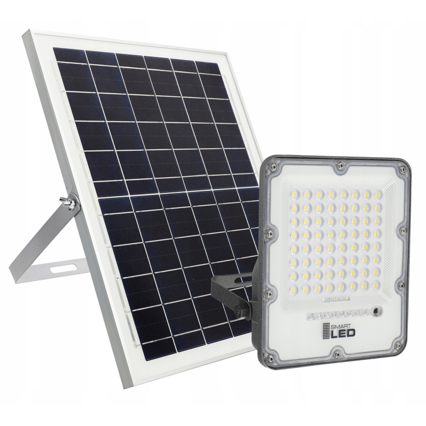 LED prigušiva solarni reflektor LED/100W/3,2V 5000K 10500 mAh IP65 crna + daljinski upravljač