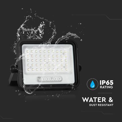 LED prigušiva solarni reflektor LED/100W/3,2V 2000-8000K IP65 5000 mAh crna + daljinski upravljač