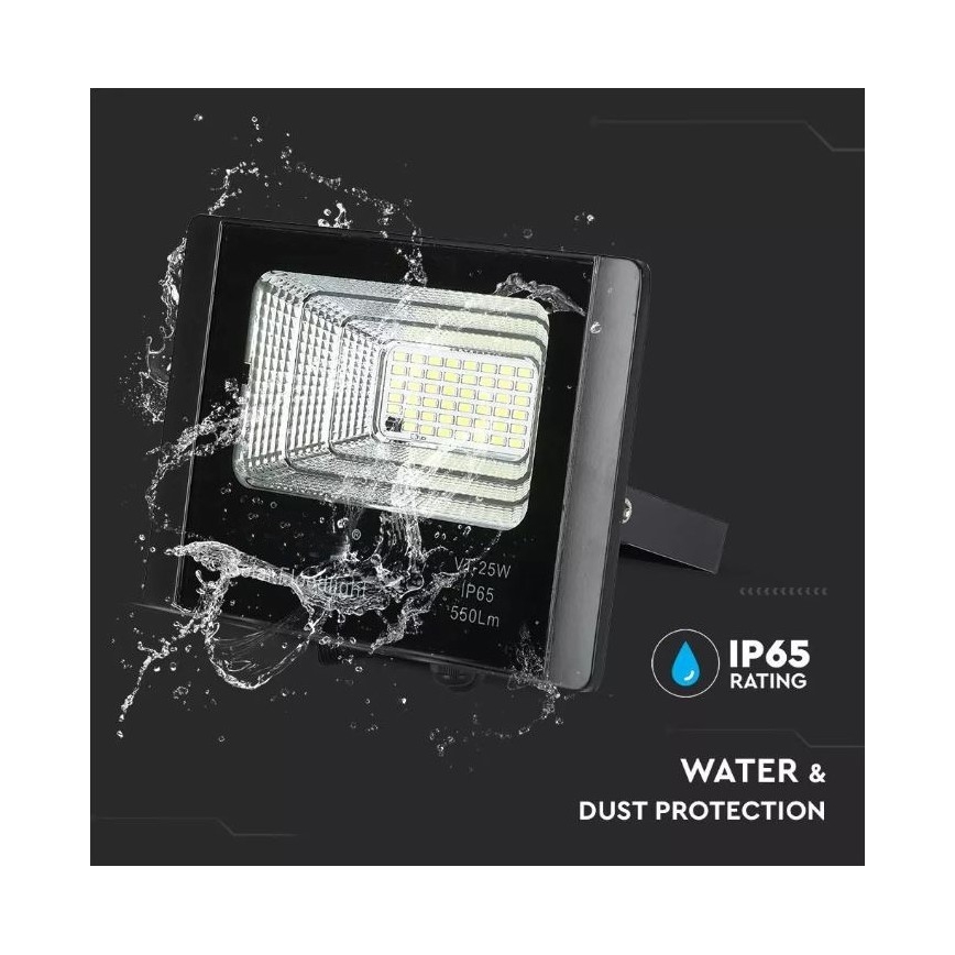 LED prigušiva solarni reflektor LED/12W/3,2V 6000K IP65 5000 mAh + daljinski upravljač